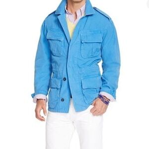 Polo Ralph Lauren Light Blue Large Military Tropical Jungle Combat Field Jacket